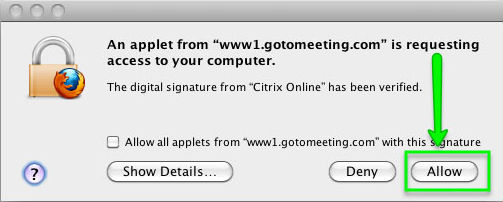 GoToMeeting Allow