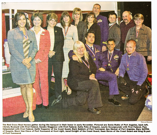 The local newspaper covered the event. Katie is fourth from the left.