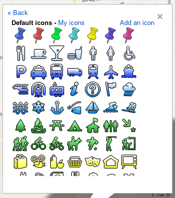 Google map marker icon options