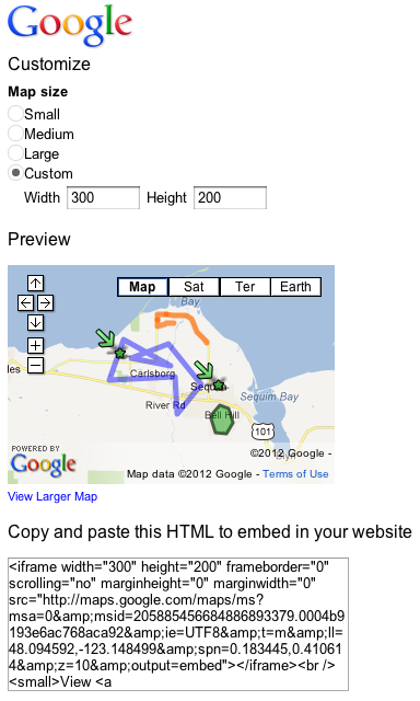 get Google map code for your blog