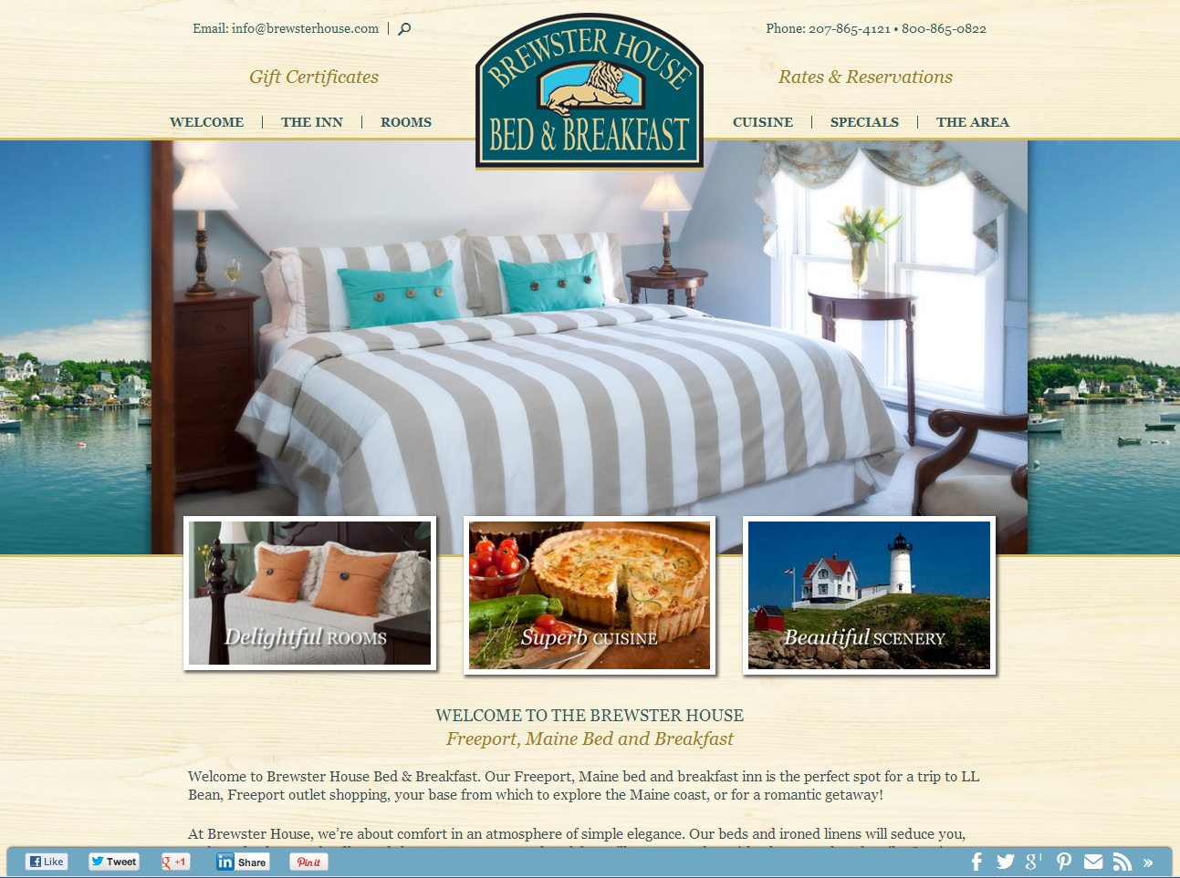 New Bed & Breakfast Website Design For Brewster House - InsideOut