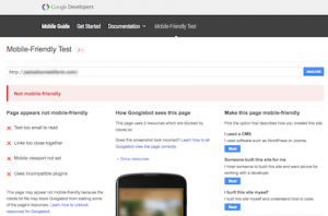 Google Mobile-Friendly Test - fail