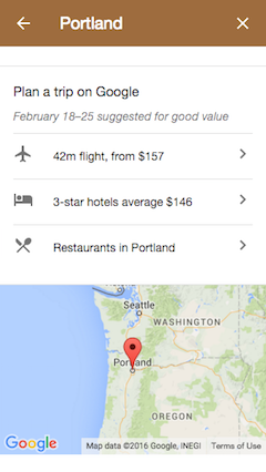 Google travel planner destination page - Plan a trip on Google