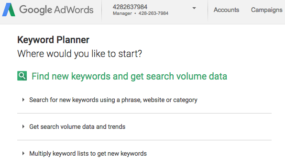 Google AdWords Keyword Planner