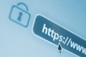 HTTPS URL on computer screen