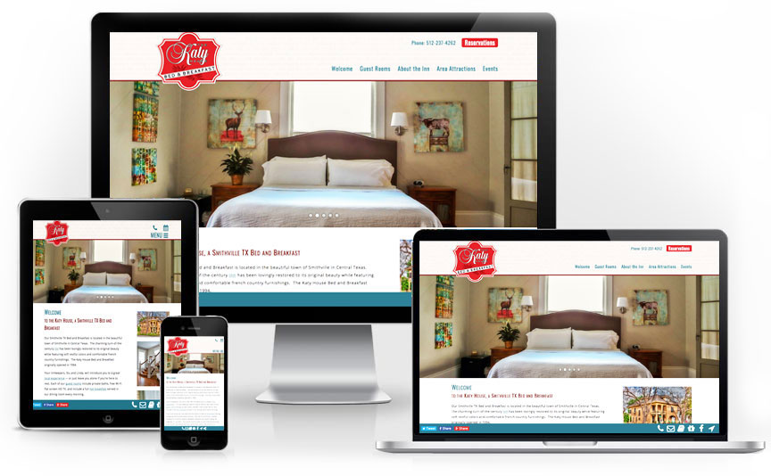 Katy House Bed & Breakfast tourism website design