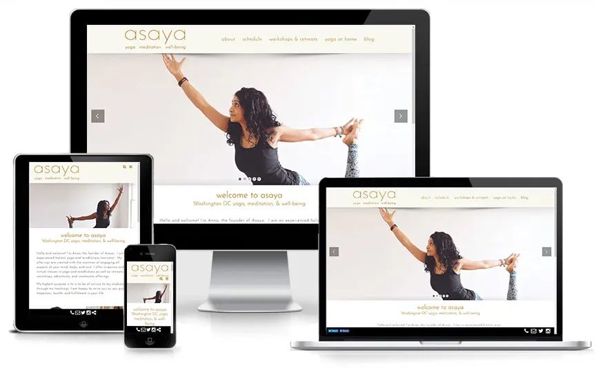 New Asaya Yoga website design