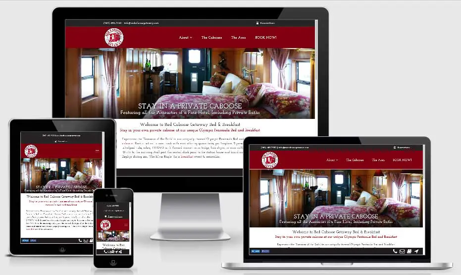 InsideOut Solutions new website design Red Caboose Getaway