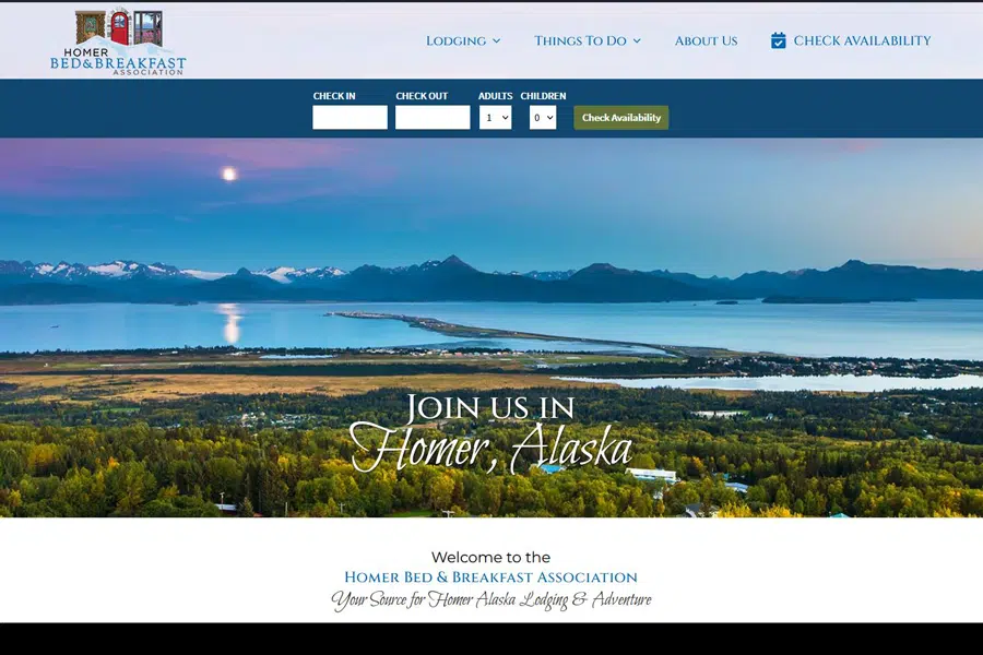 Home page of Homer Bed and Breakfast Association