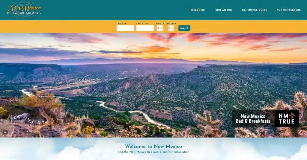 Home page of New Mexico Bed and Breakfast Association
