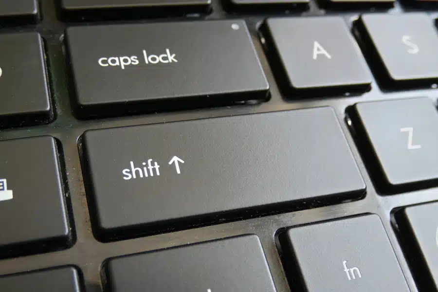 Shift Key On Keyboard. Black colored keyboard buttons.