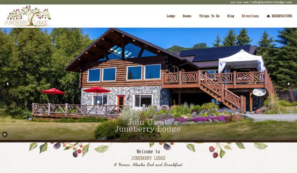 Juneberry Lodge website home page