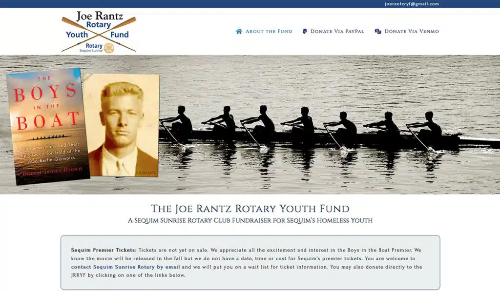 Joe Rantz Rotary Youth Fund website home page