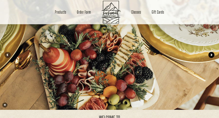 Home page of Sea To Summit Charcuterie's website