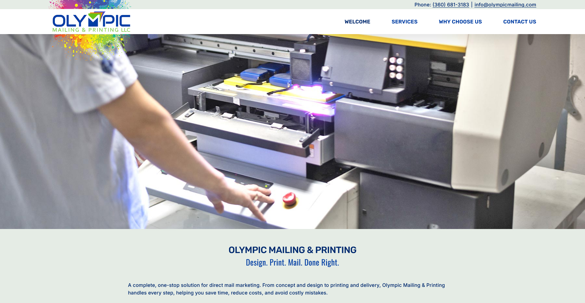 Olympic Mailing & Printing's Website