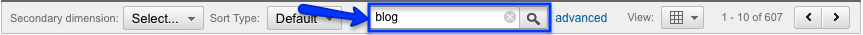 blog search in Google Analytics